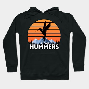 I love Hummers - Hummingbird and Flowers Retro Hoodie